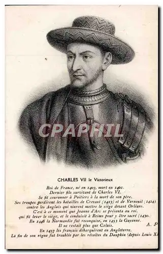 Cartes postales Charles VII le Victorieux Roi de France