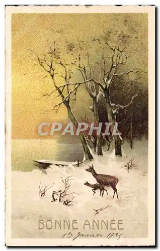 Cartes postales Fantaisie Bonne annee Biche