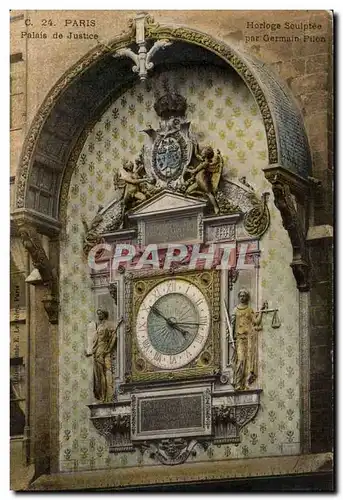 Cartes postales Paris Palais de justice Horloge sculptee par Germain Pilon