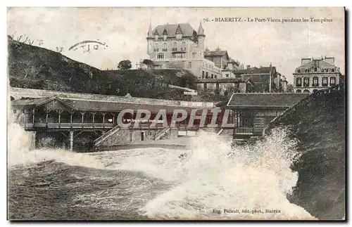 Cartes postales Biarritz Le port Vieux pendant les tempetes