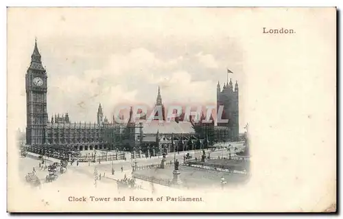 Cartes postales London Londres clock Tower and houses of parliament