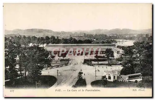 Ansichtskarte AK Pau La gare et le funiculaire