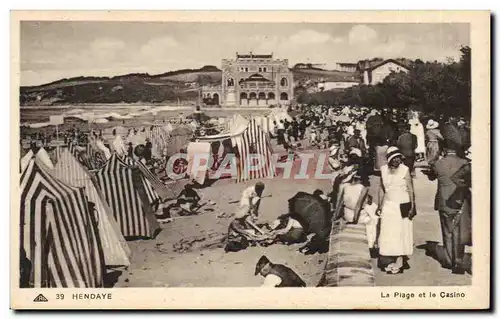 Cartes postales Hendaye la plage et le casino