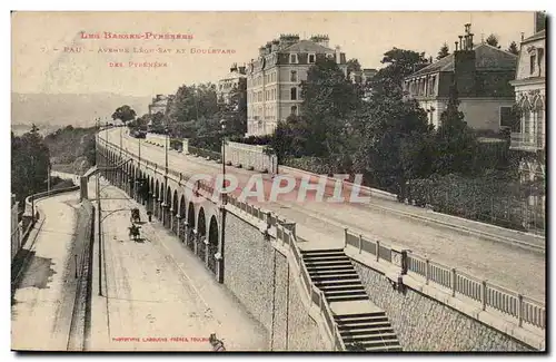 Cartes postales Pau Avenue Leon Say et boulevard des Pyrenees