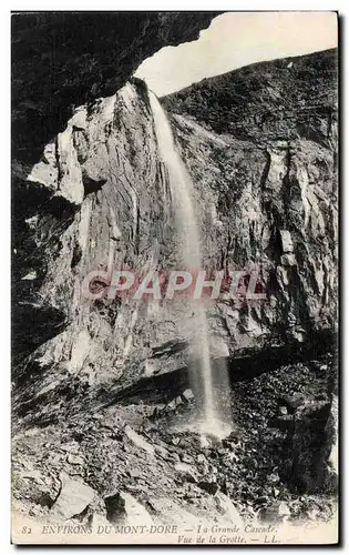 Ansichtskarte AK environs du Mont Dore La grande cascade Vue de la grotte