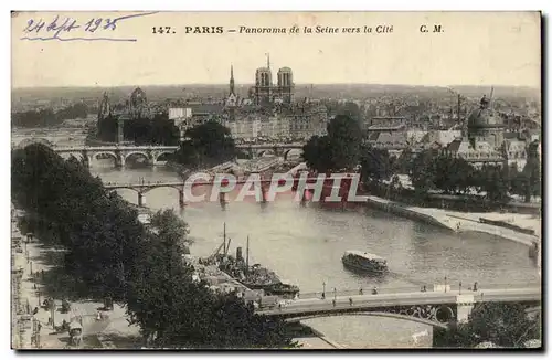 Ansichtskarte AK Paris Panorama de la Seine vers la Cite