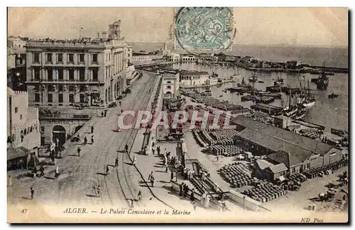 Ansichtskarte AK algerie alger Le palais consulaire et la Marine