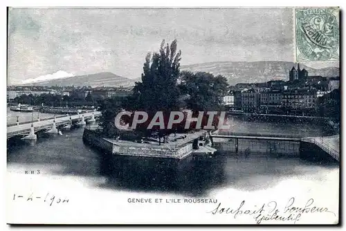 Cartes postales Suisse Geneve et l ile Rousseau