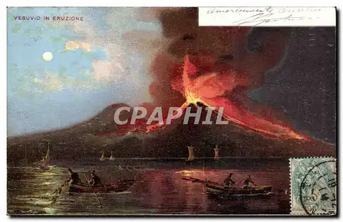 Ansichtskarte AK Italie Italia Vesuvio in Eruzione Volcan