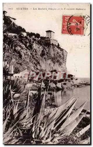 Cartes postales Menton Les rochers rouges e la frontiere italienne