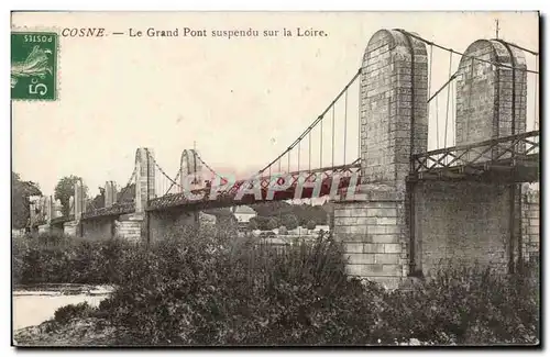 Cartes postales Cosne Le grand pont suspendu sur la Loire