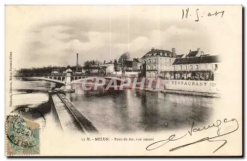 Cartes postales Melun Pont de fer vue amont