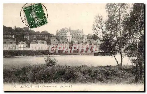 Cartes postales Amboise Le chateau vu de l ile