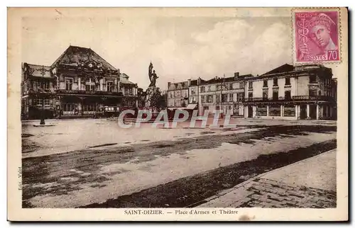 Cartes postales Saint Dizier Place d armes et theatre