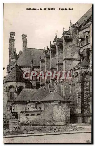 Cartes postales Cathedrale de Soissons Facade sud