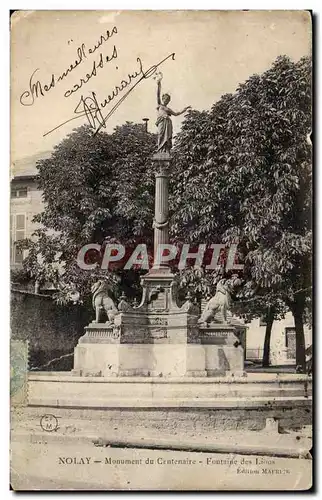 Cartes postales Nolay Monument du centenaire Fontaine des lions