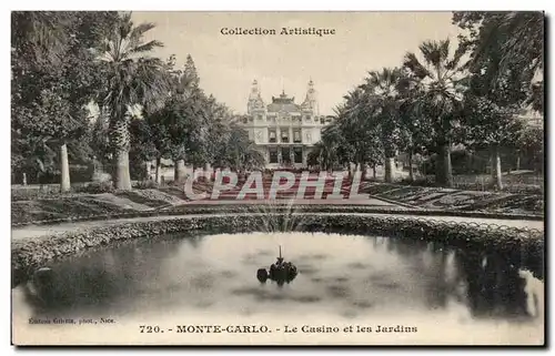 Cartes postales Monaco Monte Carlo Le casino et les jardins