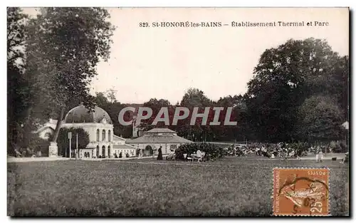 Cartes postales St Honore les Bains Etablissement thermal et parc