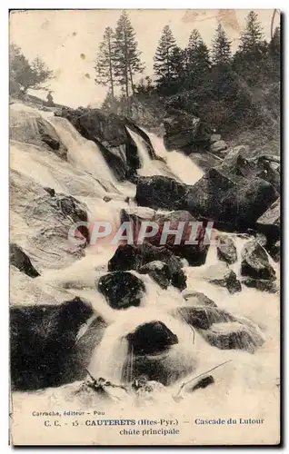 Cartes postales Cauterets Cascade du Lutour Chute principale