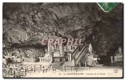 Cartes postales La Sainte Baume Interieur de la grotte