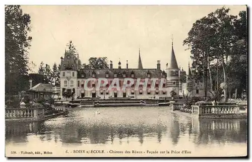 Cartes postales Soissy sur Ecole Chateau des Reaux Facade sur la piece d eau