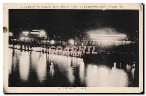 Cartes postales Paris Exposition internationale des Arts Decoratifs 1925 Vue de nuit