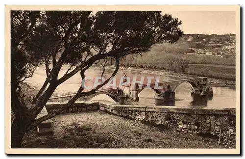 Ansichtskarte AK Avignon Le pont Saint Benezet vu du rocher du Dom
