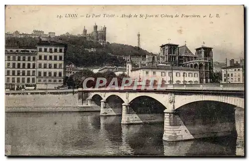 Cartes postales Lyon Le pont Tilsitt Abside de St Jean et coteau de Fourvieres