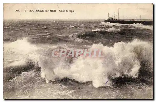 Cartes postales Boulogne sur Mer Gros temps