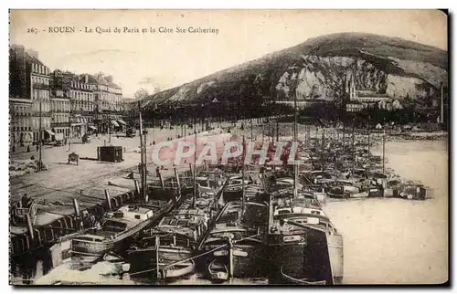 Cartes postales Rouen Le quai de Paris et la Cote Ste Catherine