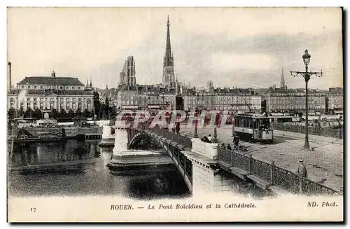 Ansichtskarte AK Rouen Le pont Boieldieu et la cathedrale