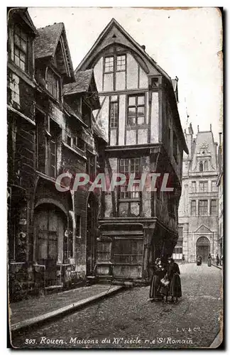 Cartes postales Rouen Maisons du 15eme rue St Romain