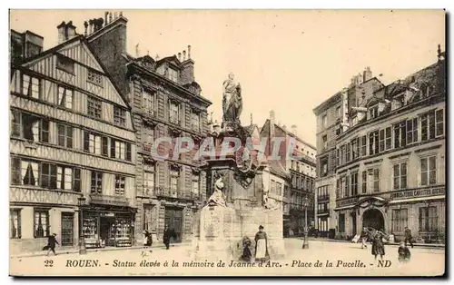 Rouen - Statue Elevee a la memoire de Jeanne d Arc - Place de la Pucelle - Ansichtskarte AK -