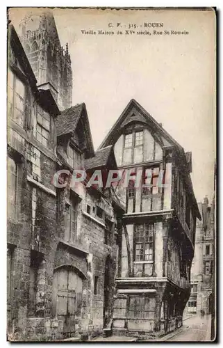 Rouen - Vieille Maison XV siecle - Rue St Romain - Ansichtskarte AK