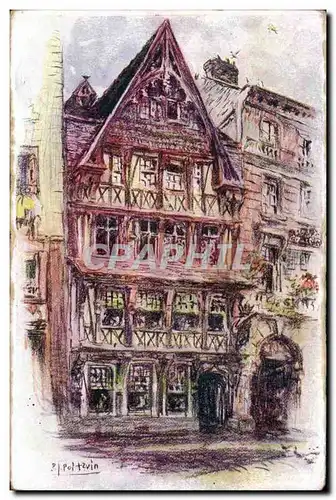 Rouen - Vieille Maison - Dessin a la Plume - Ansichtskarte AK