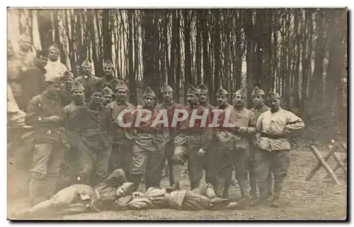 CARTE PHOTO Militaria Soldats Mars 1924 Ecoled e Genie (EOR) Polygone des Mortemets Satory