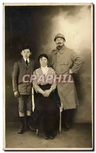 CARTE PHOTO Militaria Soldat Rue de la Gaite Paris Poilu