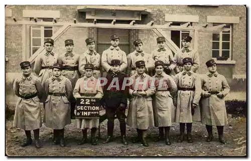 CARTE PHOTO Soldats militaria 22eme section d infanterie