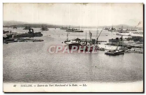 Cartes postales Toulon Entree du port Marchand et la rade