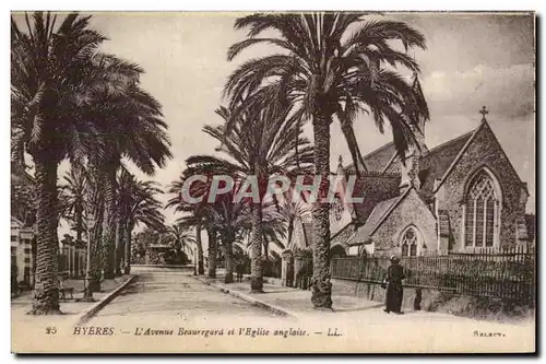 Ansichtskarte AK Hyeres les Palmiers Avenue Beauregard et l eglise anglicane