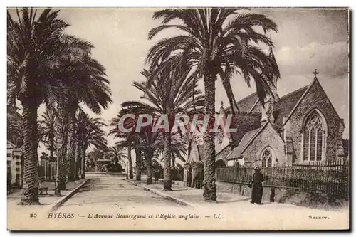 Cartes postales Hyeres les Palmiers Avenue Beauregard et l eglise anglicane