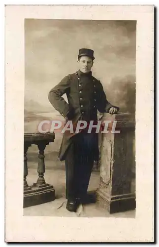 CARTE PHOTO Vernon Militaria Soldat 1915 Famille Gourny Prichet