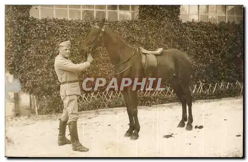 CARTE PHOTO Soldats militaria Cheval