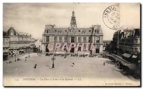 Poitiers - La Place d Armes et la Rotonde - Ansichtskarte AK