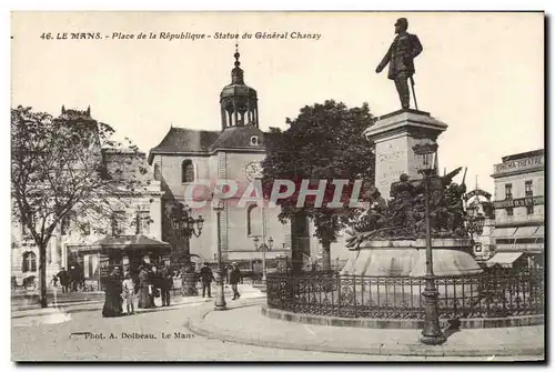 Le Mans - Place de la Republique - Statue du General Chanzy - Cartes postales