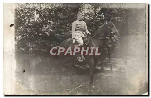 CARTE PHOTO Soldat Militaria Cavalier