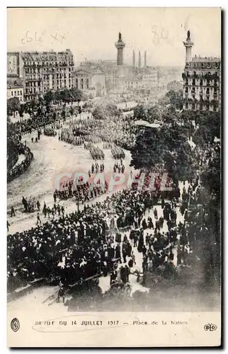 Paris - 12 - Place de la Nation - 14 Juillet 1917 - Ansichtskarte AK