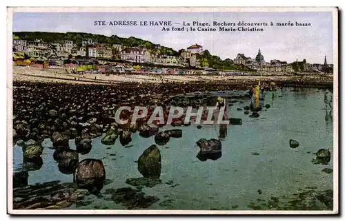 Ste Adresse Le Havre - La Plage - Rochers decouverte - Cartes postales