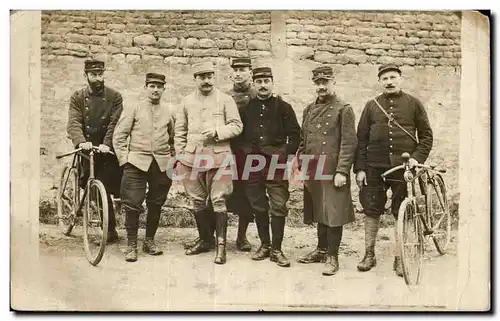 CARTE PHOTO Militaria Soldats Cycle Velo