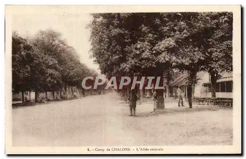 Camp de Chalons - L Allee Centrale - Cartes postales